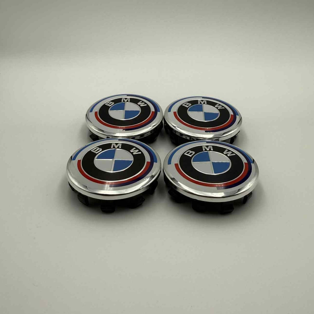 4pcs 56mm (2.20") BMW Wheel Center Caps – 50th Anniversary