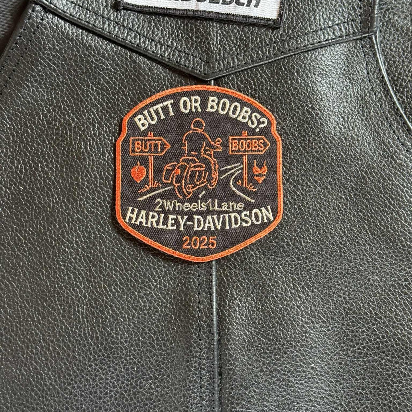 Funny Biker Patch 8cm – Embroidered Sew-On & Iron-On Patch for Harley-Davidson Riders