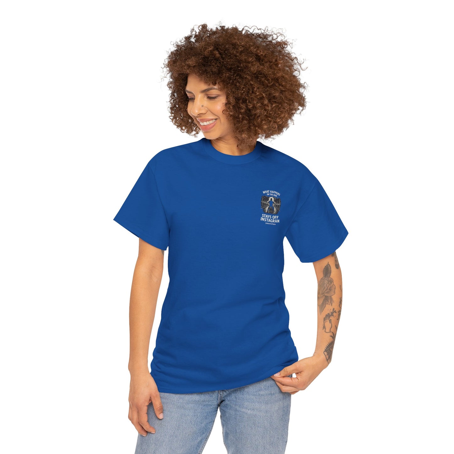 Biker T-Shirt – "What Happens on This Ride Stays Off Instagram" – 2Wheels1Lane Exclusive