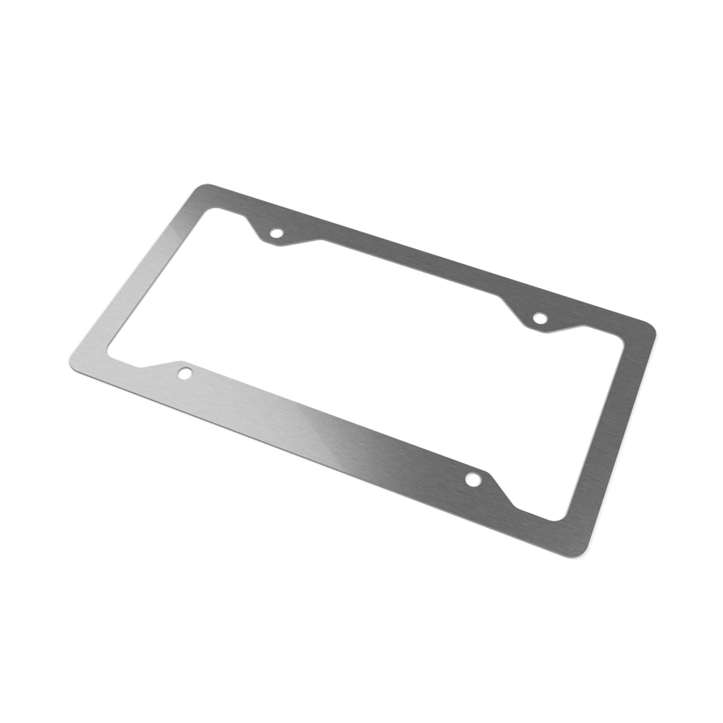 Custom Metal License Plate Frame – Personalized Text on Glossy White Aluminum