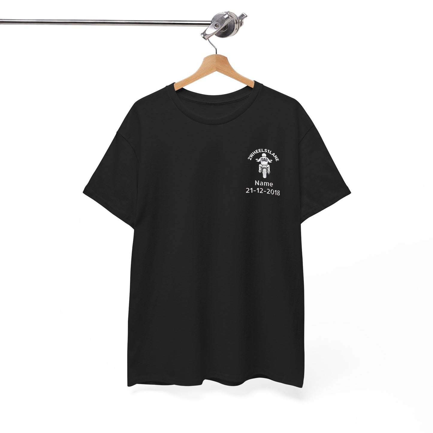 Custom Biker Dad T-Shirt – Personalized Name & Birth Date
