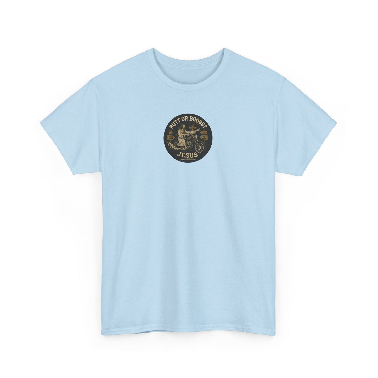 Jesus Biker T-Shirt – Bold Humor & Chopper Design | 2Wheels1Lane