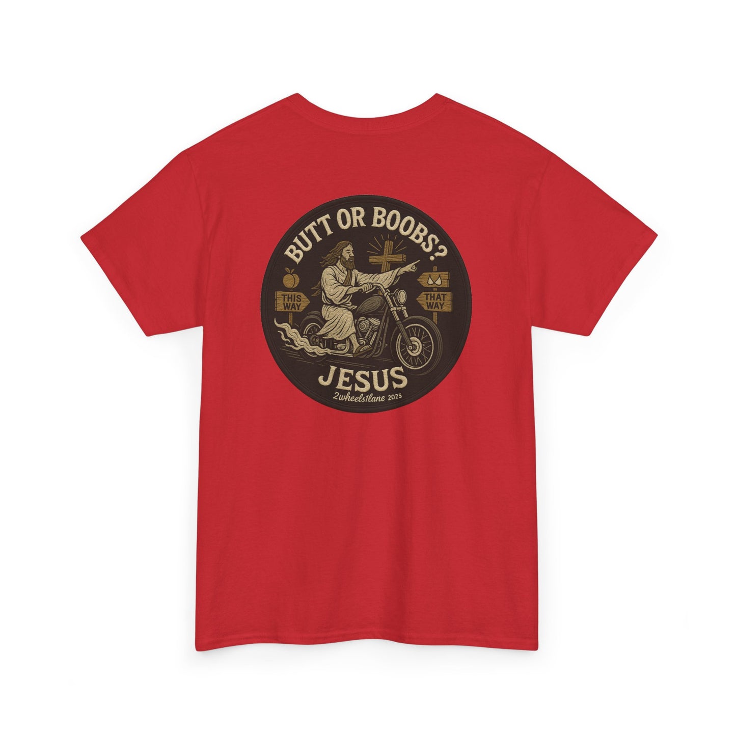 Jesus Biker T-Shirt – Bold Humor & Chopper Design | 2Wheels1Lane