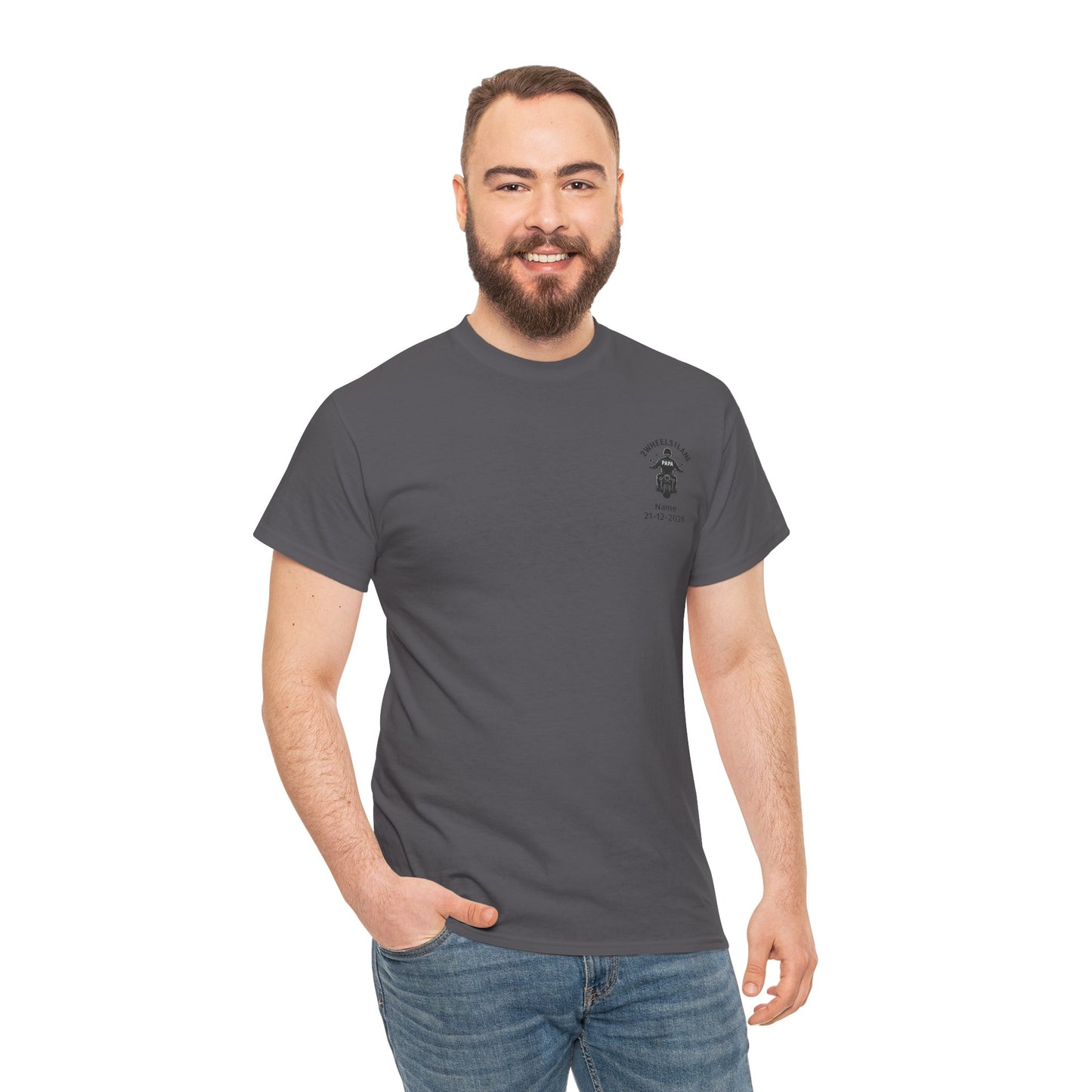 Personalized Biker Papa T-Shirt – Custom Motorcycle Dad Shirt – Father's Day Gift for Biker Dads