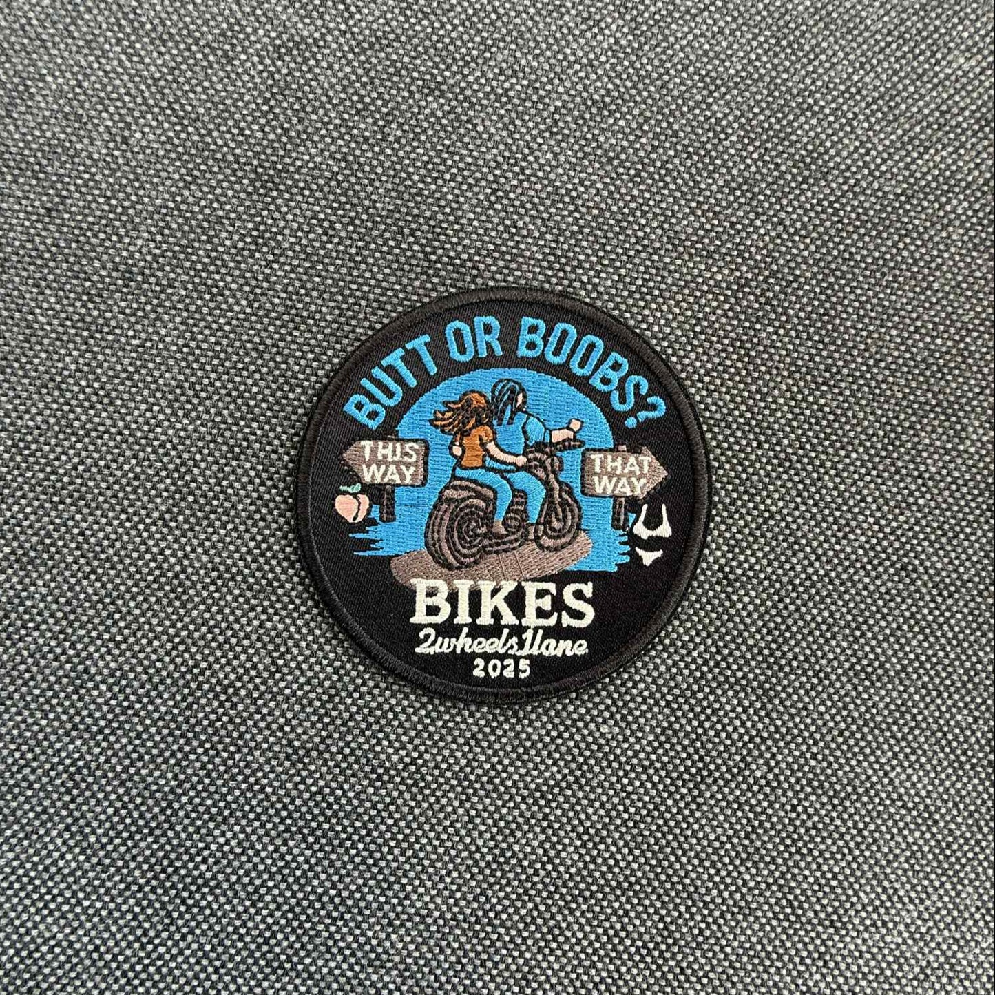 7cm Funny Biker Patch – Embroidered Sew-On & Iron-On Motorcycle Patch