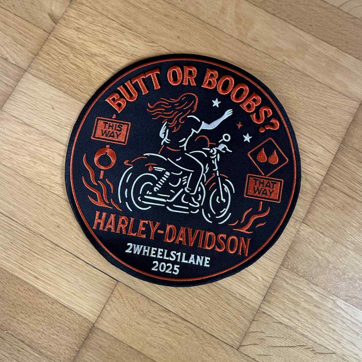 23cm Biker Patch Harley Davidson – Sew-On & Iron-On Motorcycle Patch