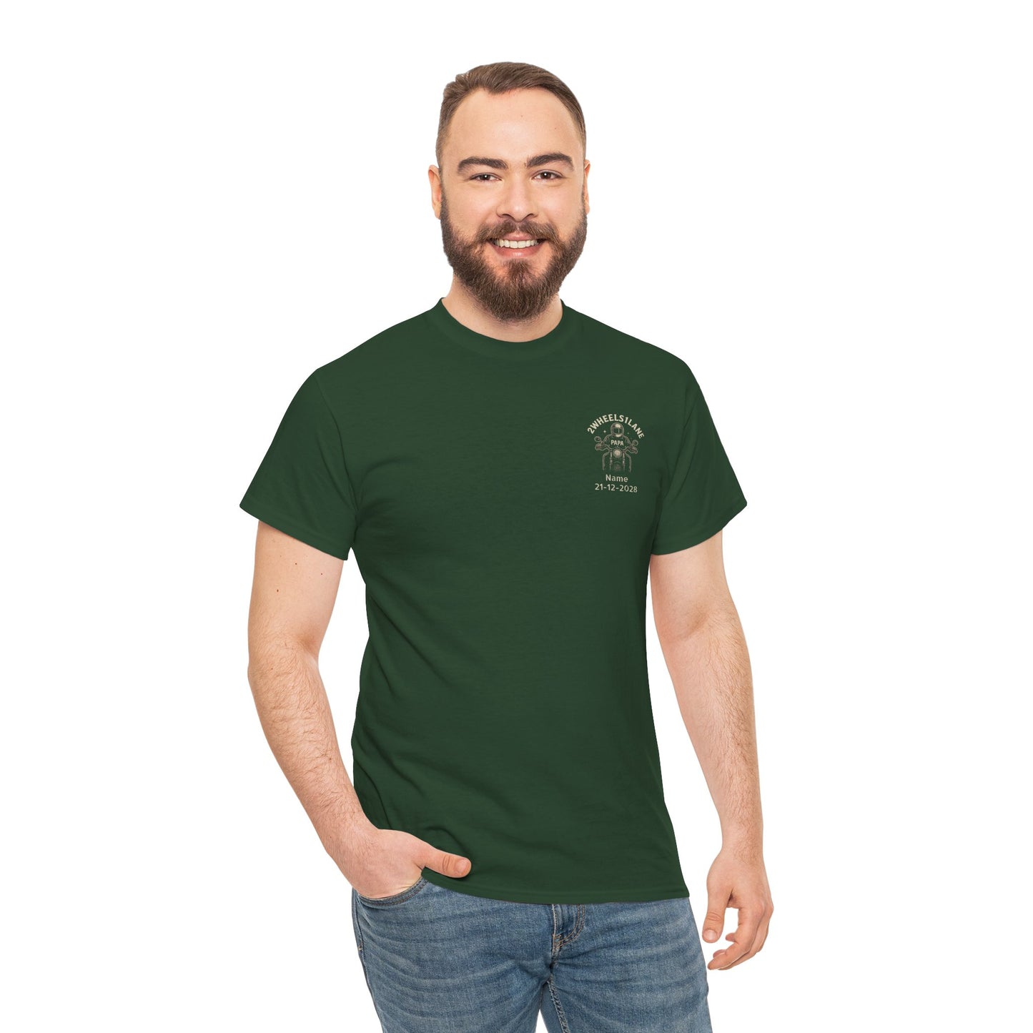 Personalized Biker Papa T-Shirt – Custom Motorcycle Dad Shirt – Father's Day Gift for Biker Dads