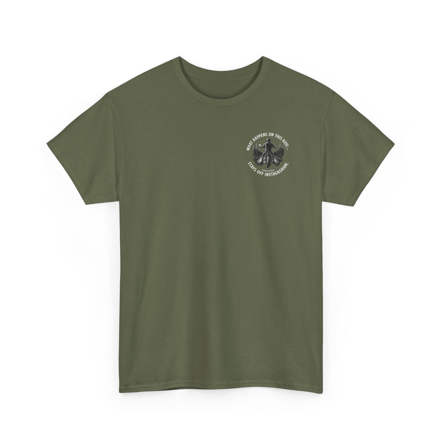 Biker T-Shirt – Design 2 "What Happens on This Ride Stays Off Instagram" – 2Wheels1Lane Exclusive