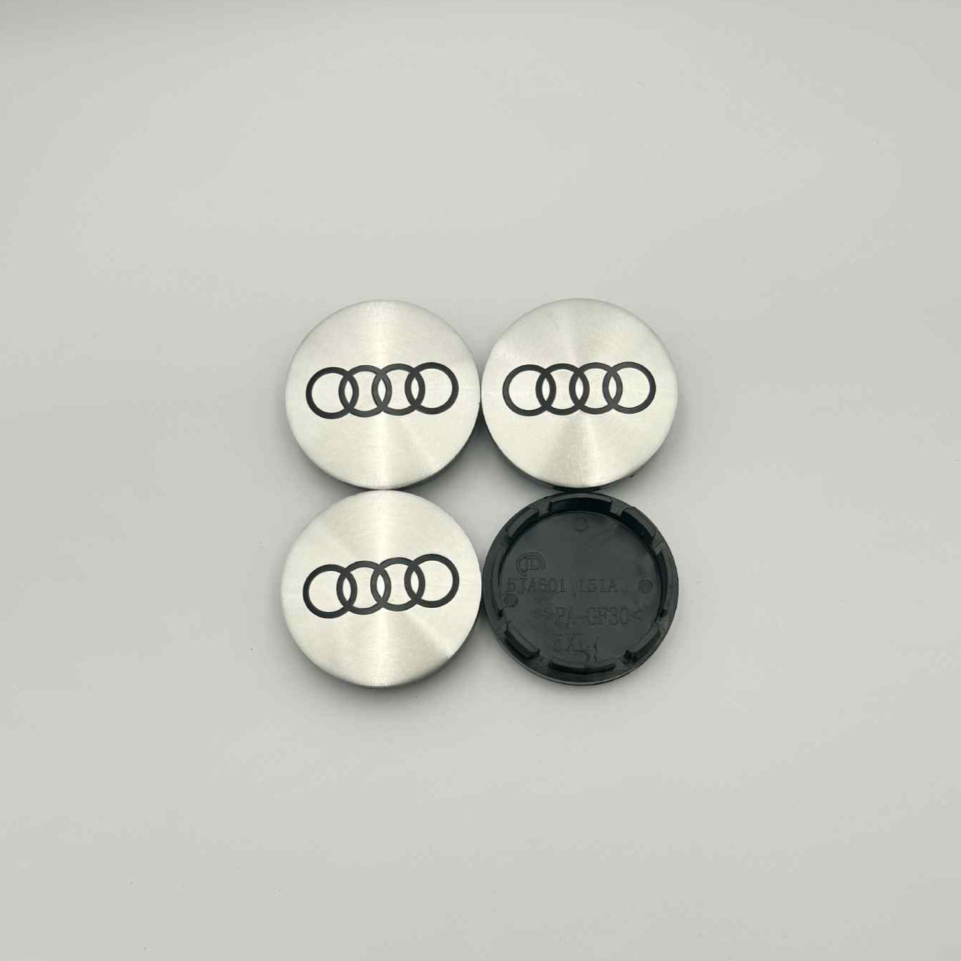 4Pcs Audi 56mm / 51mm Silver Audi Wheel Hub Centre Caps