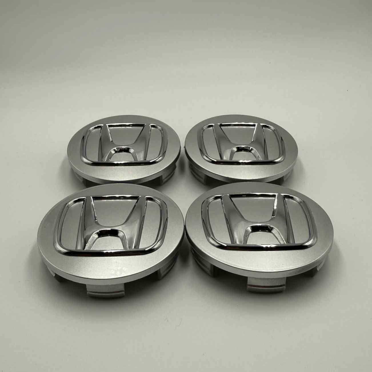 4pcs Honda Wheel Hub Caps 69mm / 2.72" – Silver Chrome Rim Covers