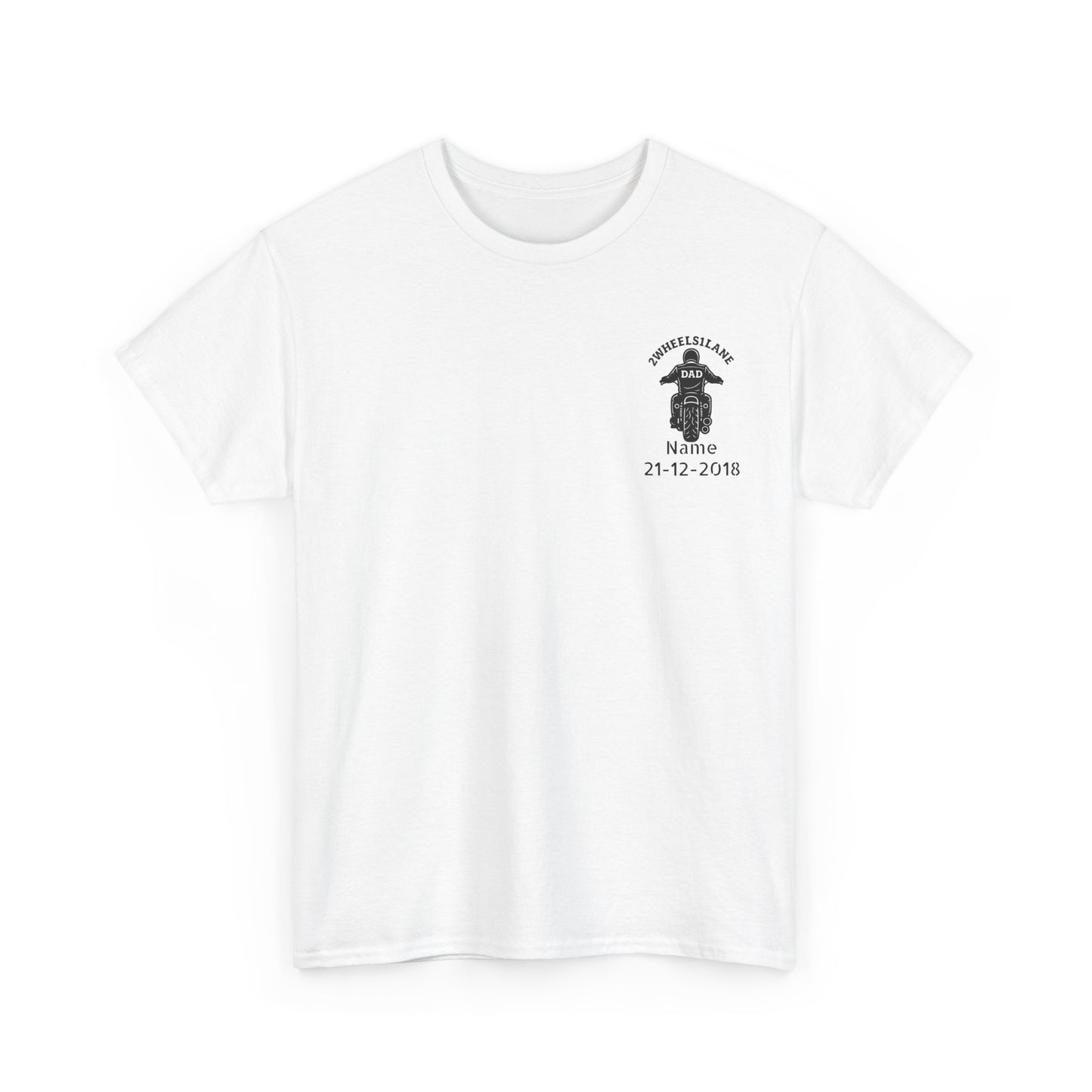 Custom Biker Dad T-Shirt – Personalized Name & Birth Date