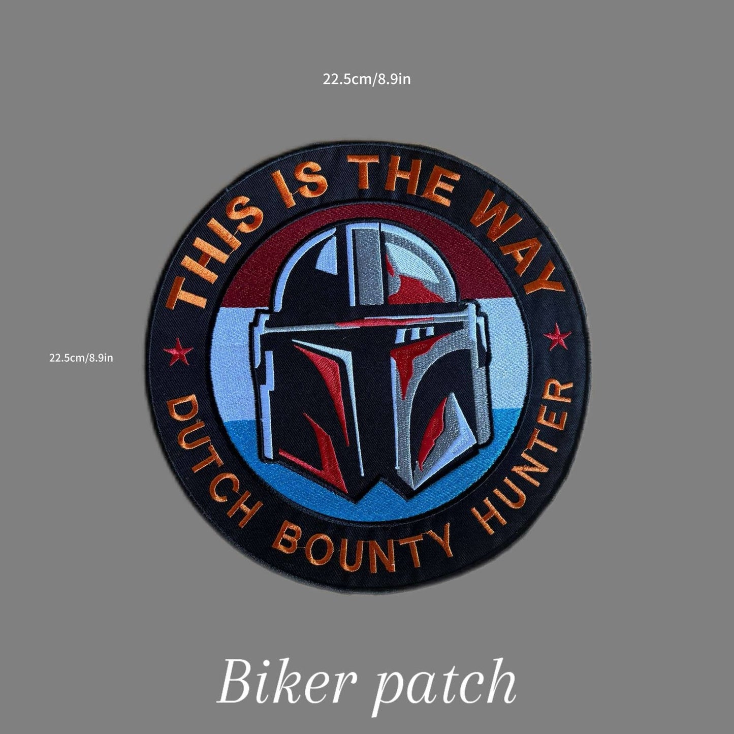Dutch Bounty Hunter Biker Patch 22.5cm – Embroidered Sew-On Back Patch