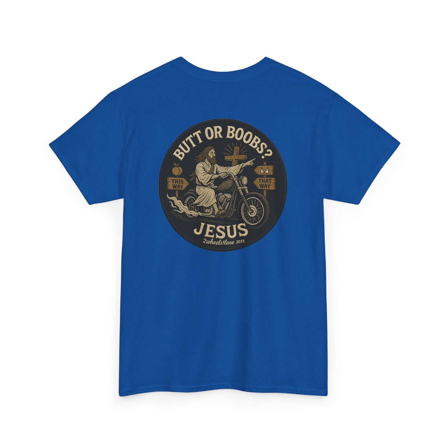 Jesus Biker T-Shirt – Bold Humor & Chopper Design | 2Wheels1Lane