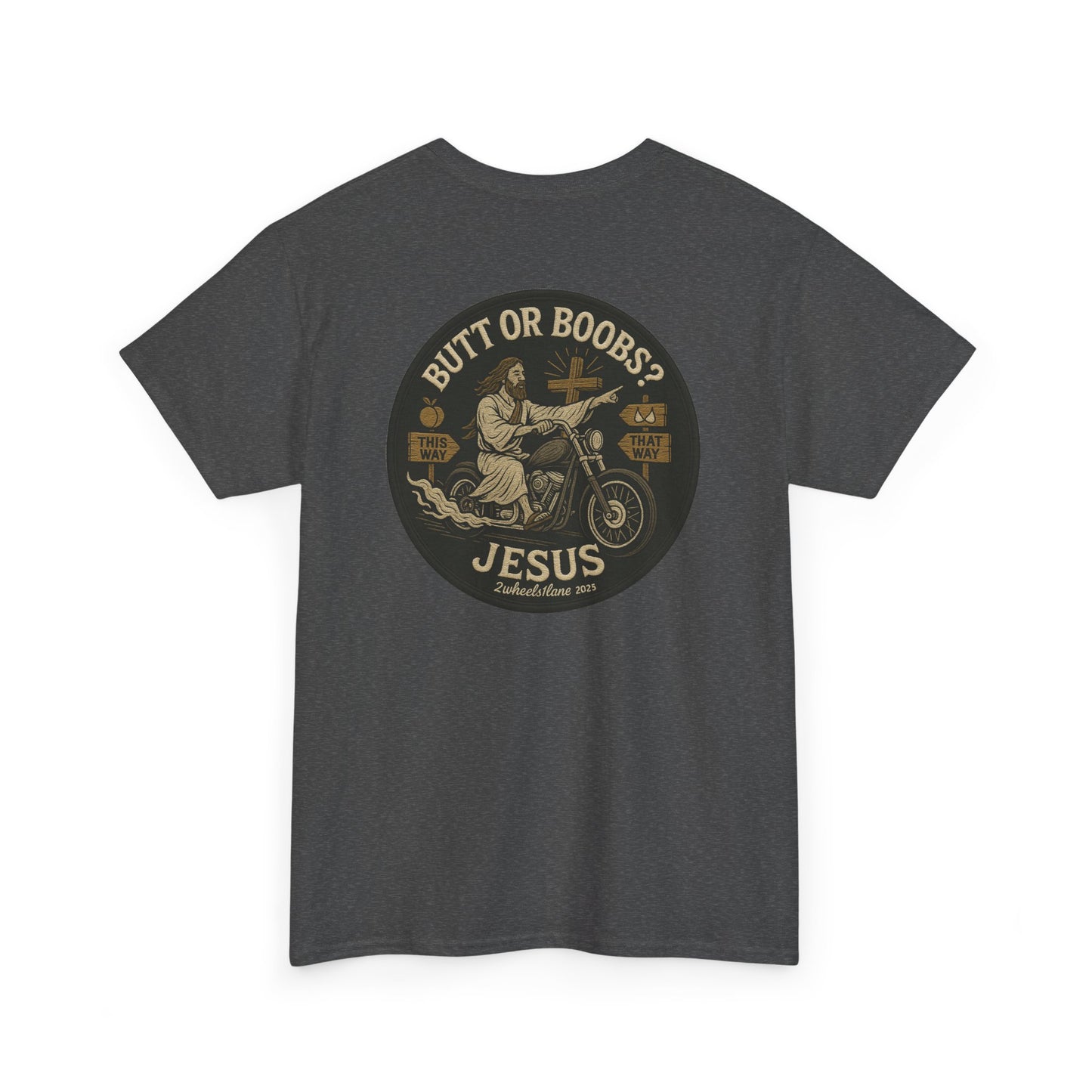 Jesus Biker T-Shirt – Bold Humor & Chopper Design | 2Wheels1Lane
