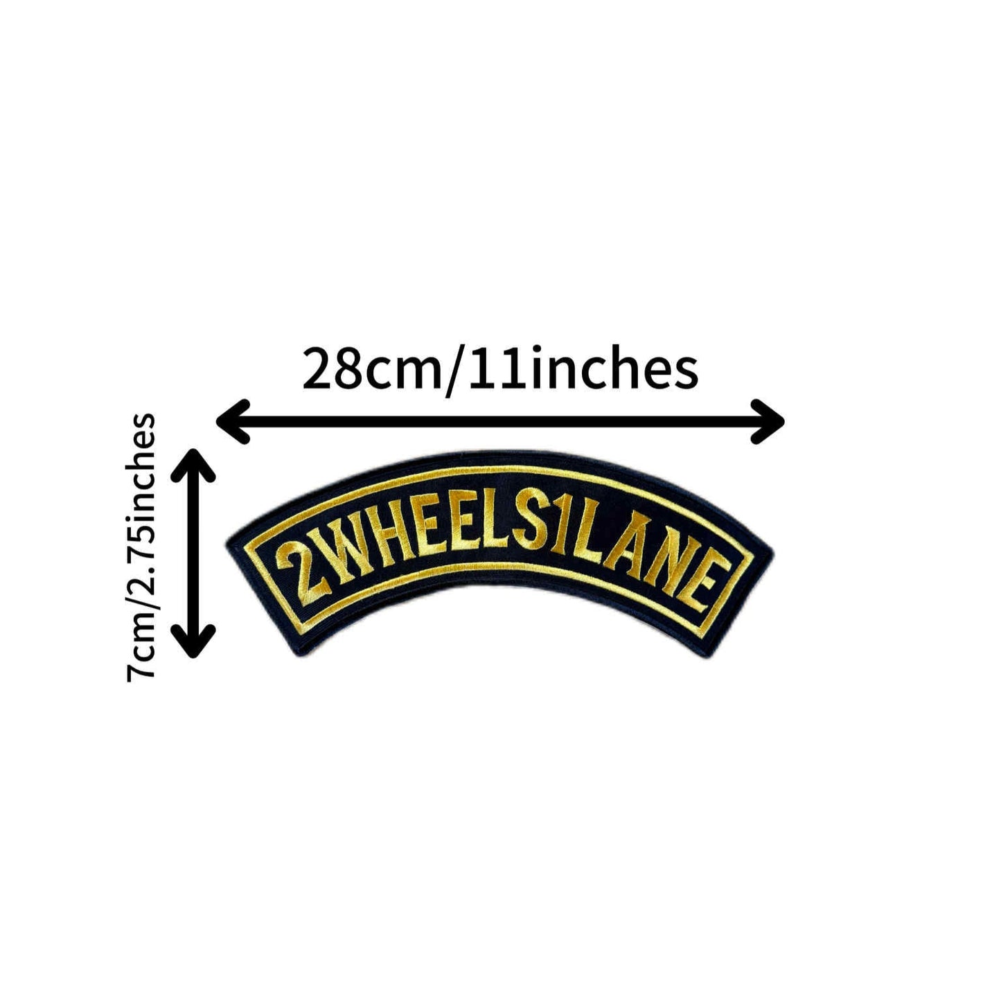 2WHEELS1LANE Rocker Patch 28x7cm – Embroidered Sew-On & Iron-On