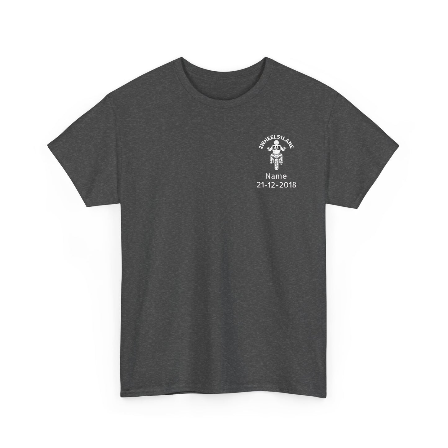 Custom Biker Dad T-Shirt – Personalized Name & Birth Date