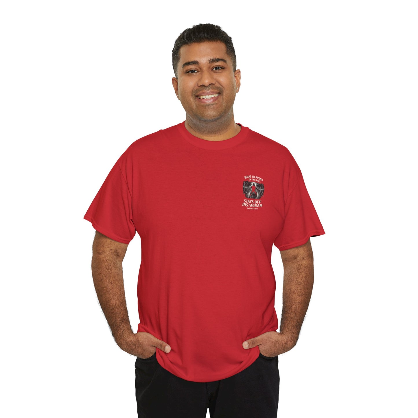 Biker T-Shirt – "What Happens on This Ride Stays Off Instagram" – 2Wheels1Lane Exclusive