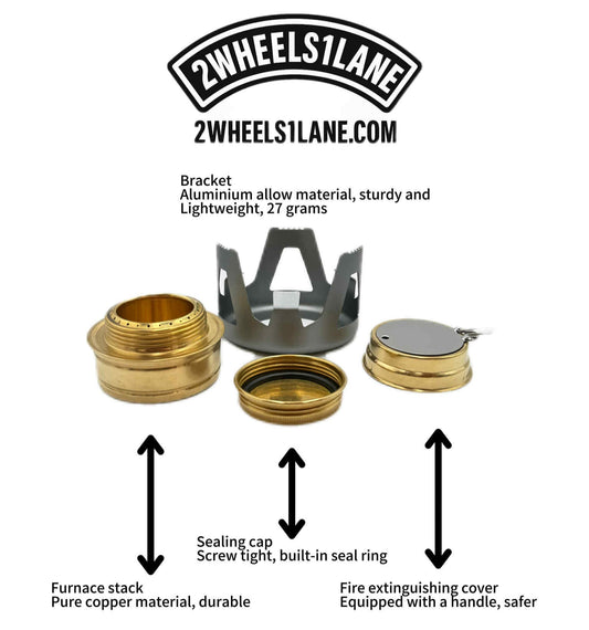 Portable Camping Mini Stove – Lightweight Aluminum Alloy, Adjustable Flame, Stainless Steel Split Stove for Bikers & Outdoor Coffee