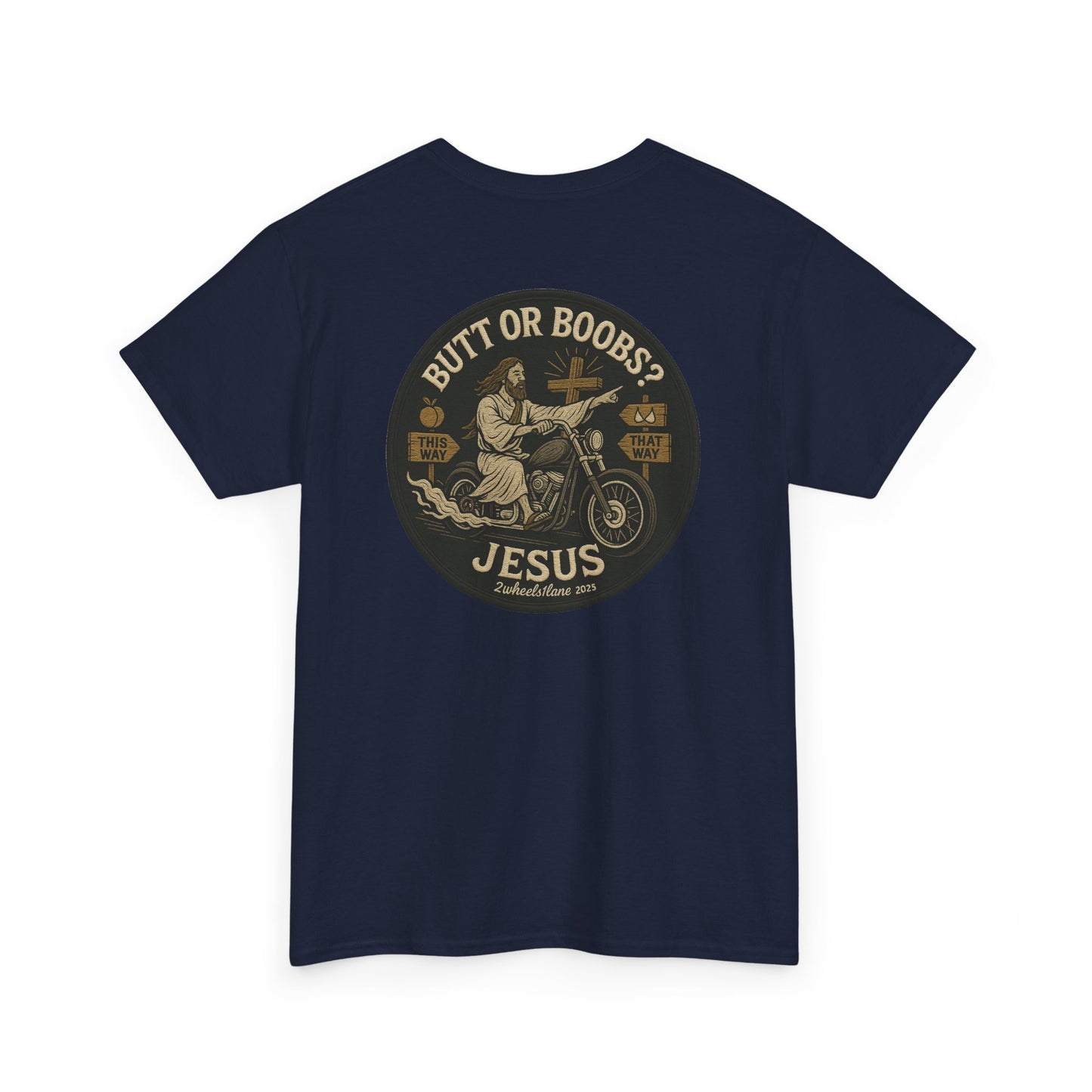 Jesus Biker T-Shirt – Bold Humor & Chopper Design | 2Wheels1Lane