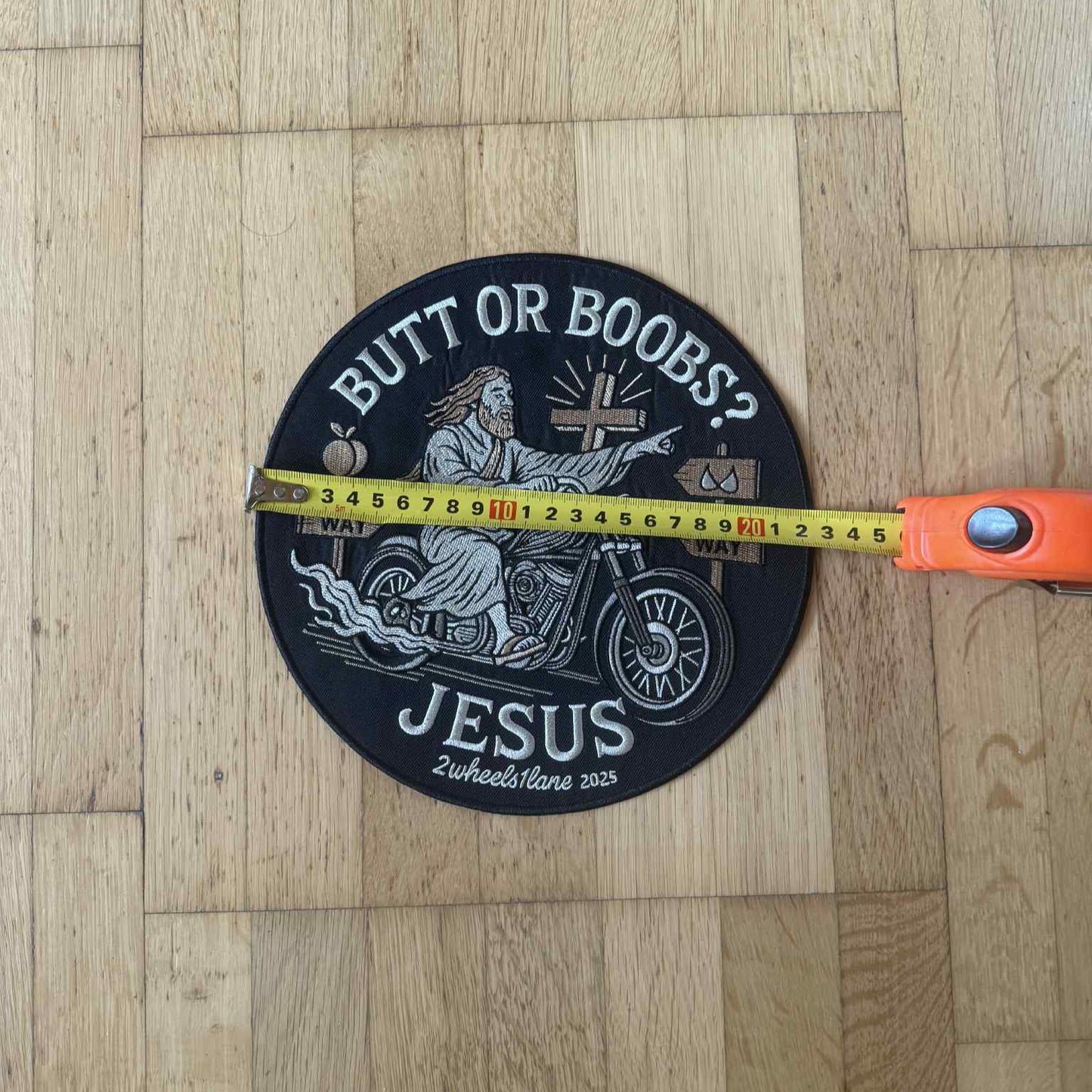 23cm Jesus Biker Patch – Embroidered Sew-On & Iron-On Motorcycle Patch