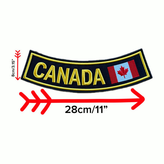 Canada Rocker Patch 11x3.15 Inches | Biker Vest Patch