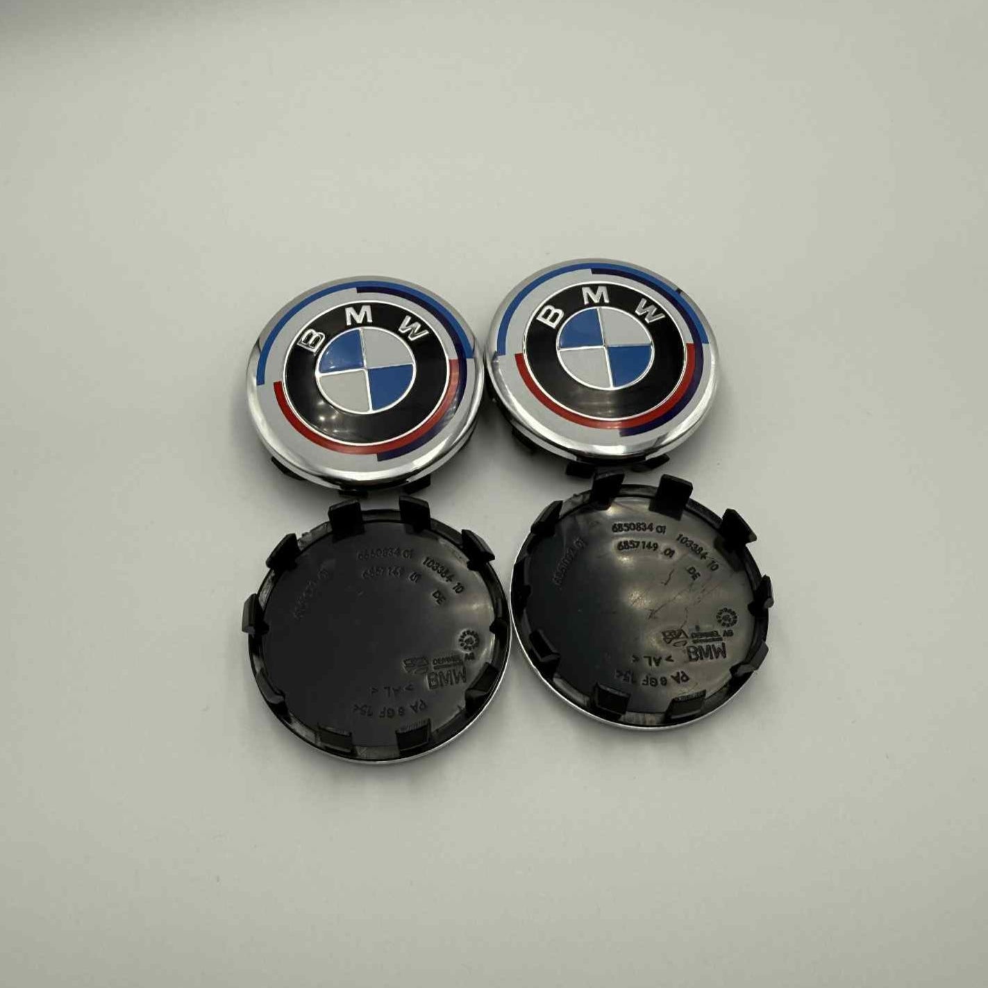 4pcs 56mm (2.20") BMW Wheel Center Caps – 50th Anniversary