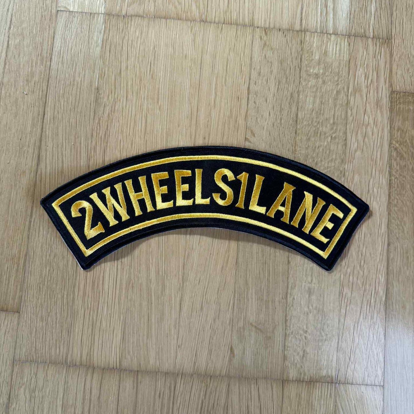2WHEELS1LANE Rocker Patch 28x7cm – Embroidered Sew-On & Iron-On