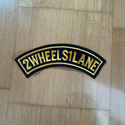 2WHEELS1LANE Rocker Patch 28x7cm – Embroidered Sew-On & Iron-On