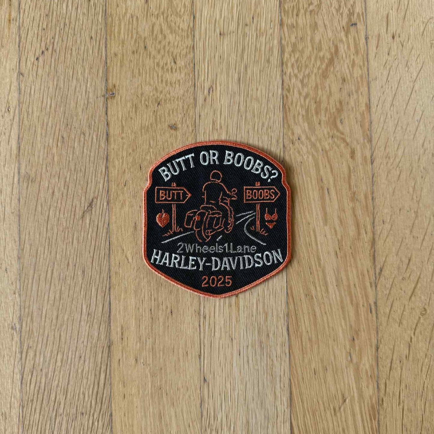 Funny Biker Patch 8cm – Embroidered Sew-On & Iron-On Patch for Harley-Davidson Riders