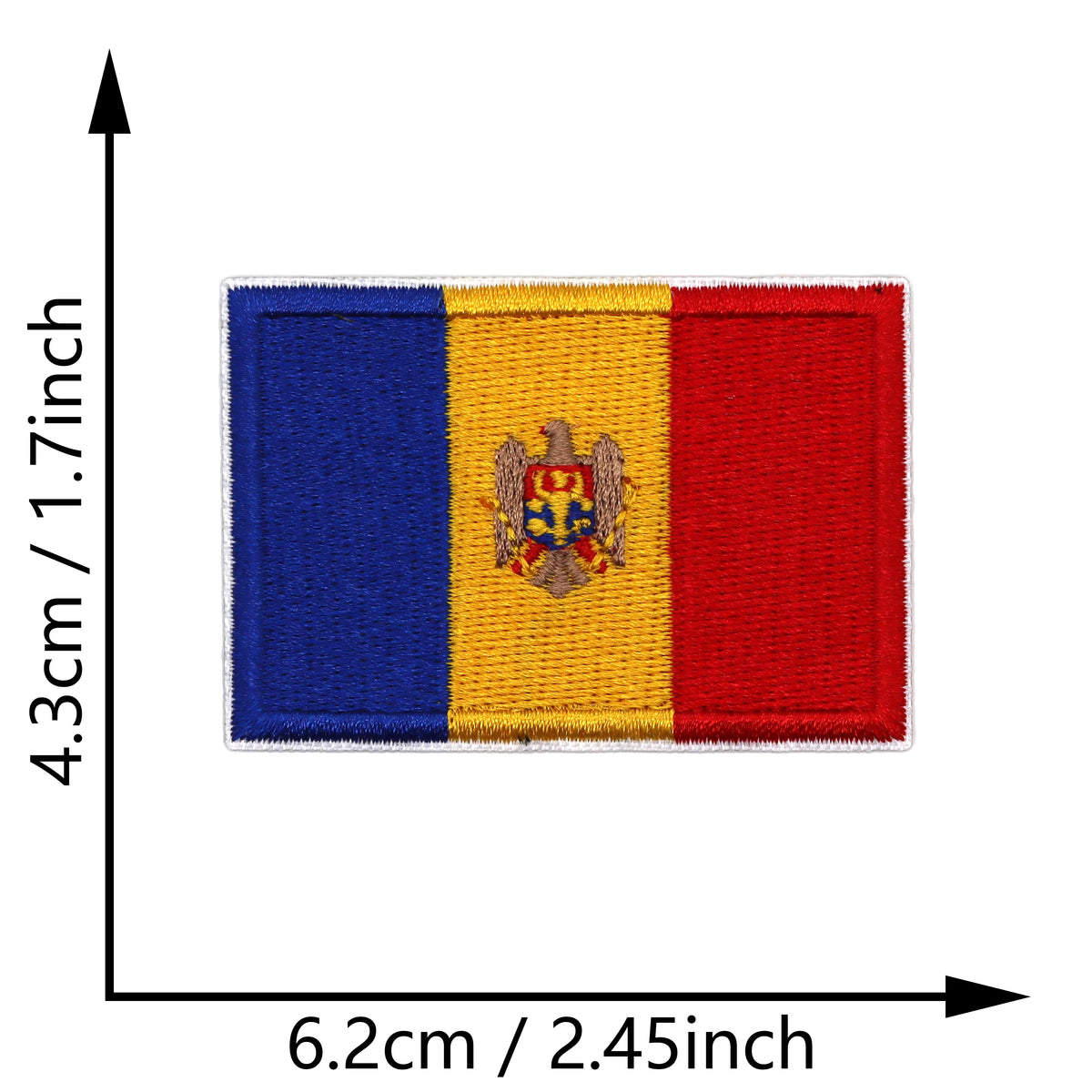 Custom Embroidered Country Flag Patch 4.3×6.3cm – Iron-On or Sew-On