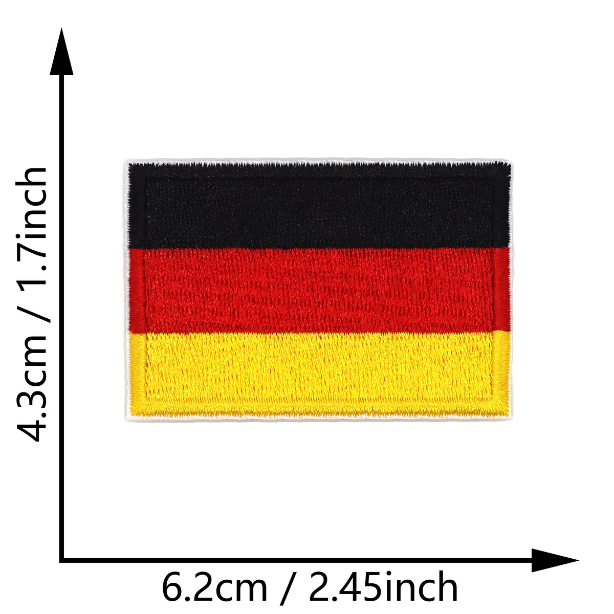 Custom Embroidered Country Flag Patch 4.3×6.3cm – Iron-On or Sew-On