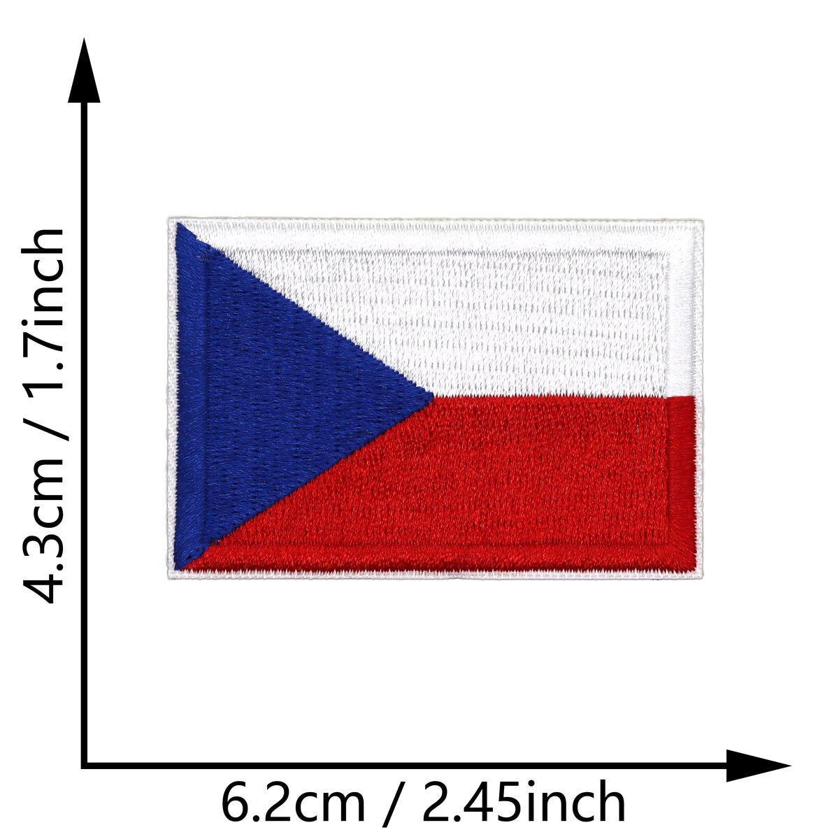 Custom Embroidered Country Flag Patch 4.3×6.3cm – Iron-On or Sew-On