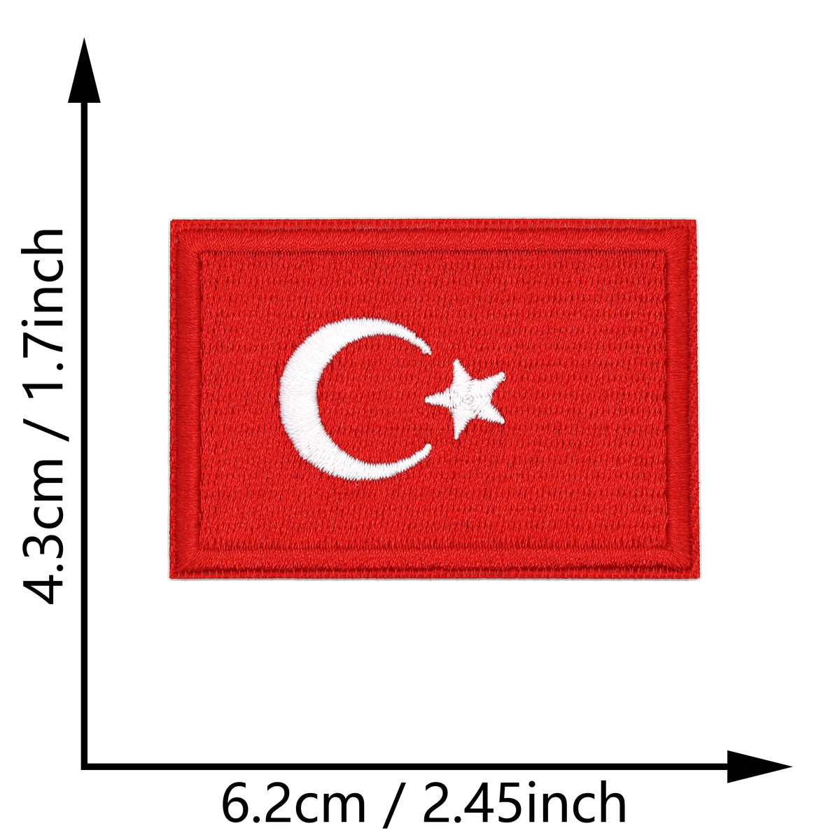 Custom Embroidered Country Flag Patch 4.3×6.3cm – Iron-On or Sew-On
