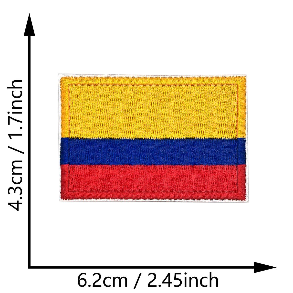 Custom Embroidered Country Flag Patch 4.3×6.3cm – Iron-On or Sew-On