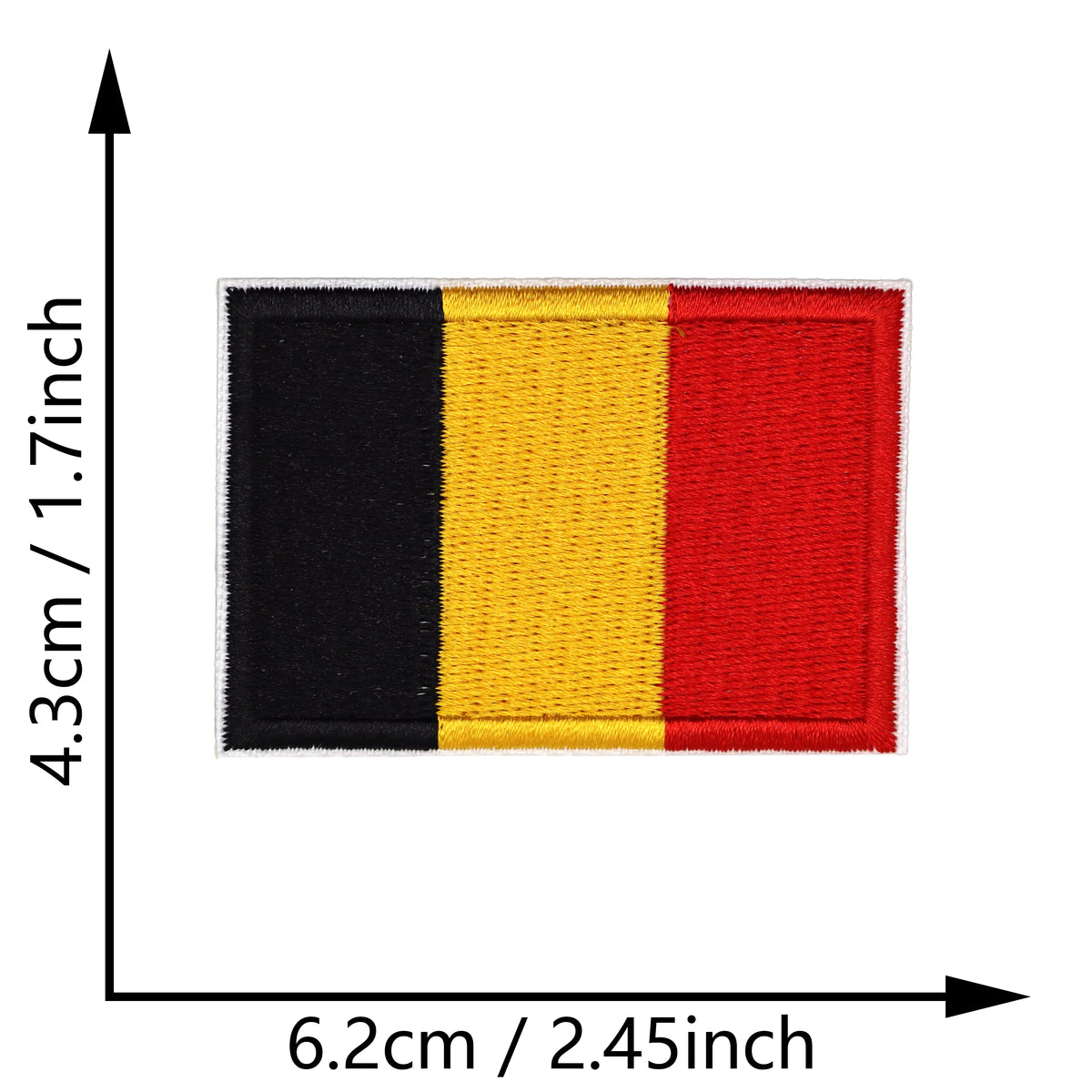 Custom Embroidered Country Flag Patch 4.3×6.3cm – Iron-On or Sew-On