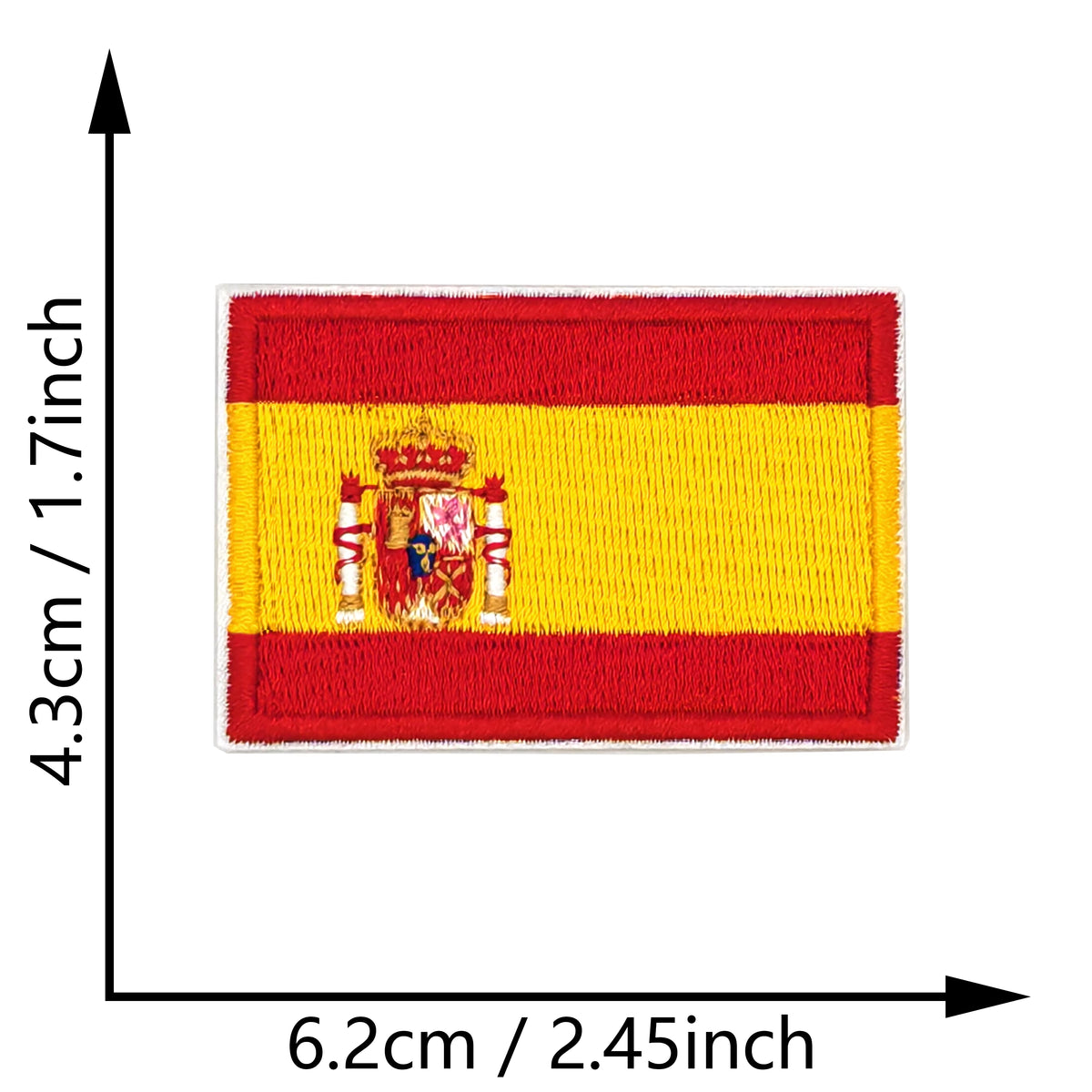 Custom Embroidered Country Flag Patch 4.3×6.3cm – Iron-On or Sew-On
