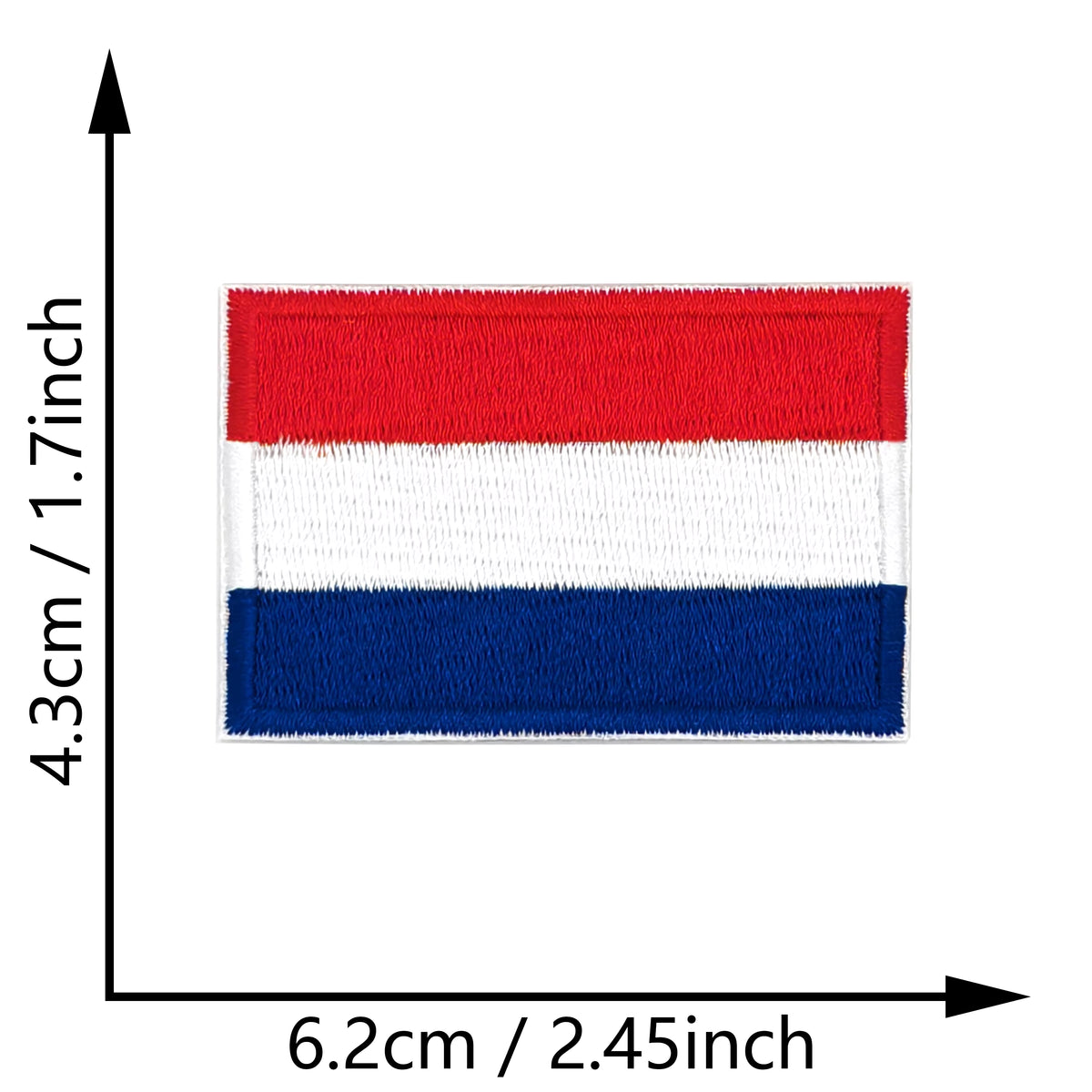 Custom Embroidered Country Flag Patch 4.3×6.3cm – Iron-On or Sew-On