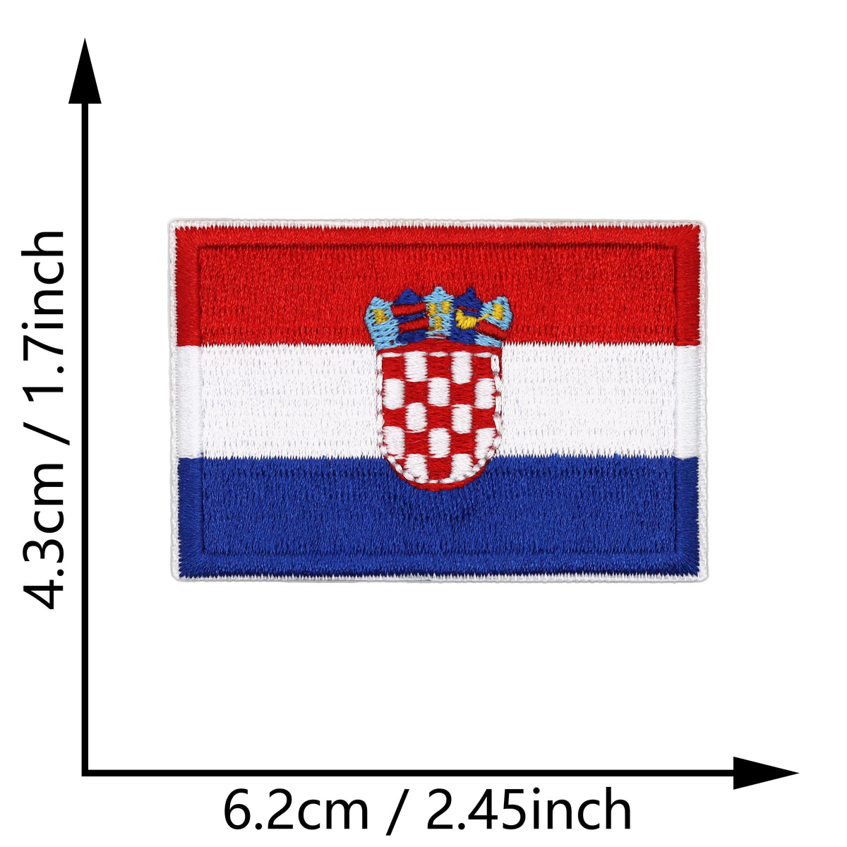 Custom Embroidered Country Flag Patch 4.3×6.3cm – Iron-On or Sew-On