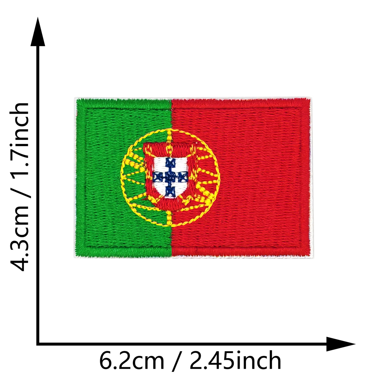 Custom Embroidered Country Flag Patch 4.3×6.3cm – Iron-On or Sew-On