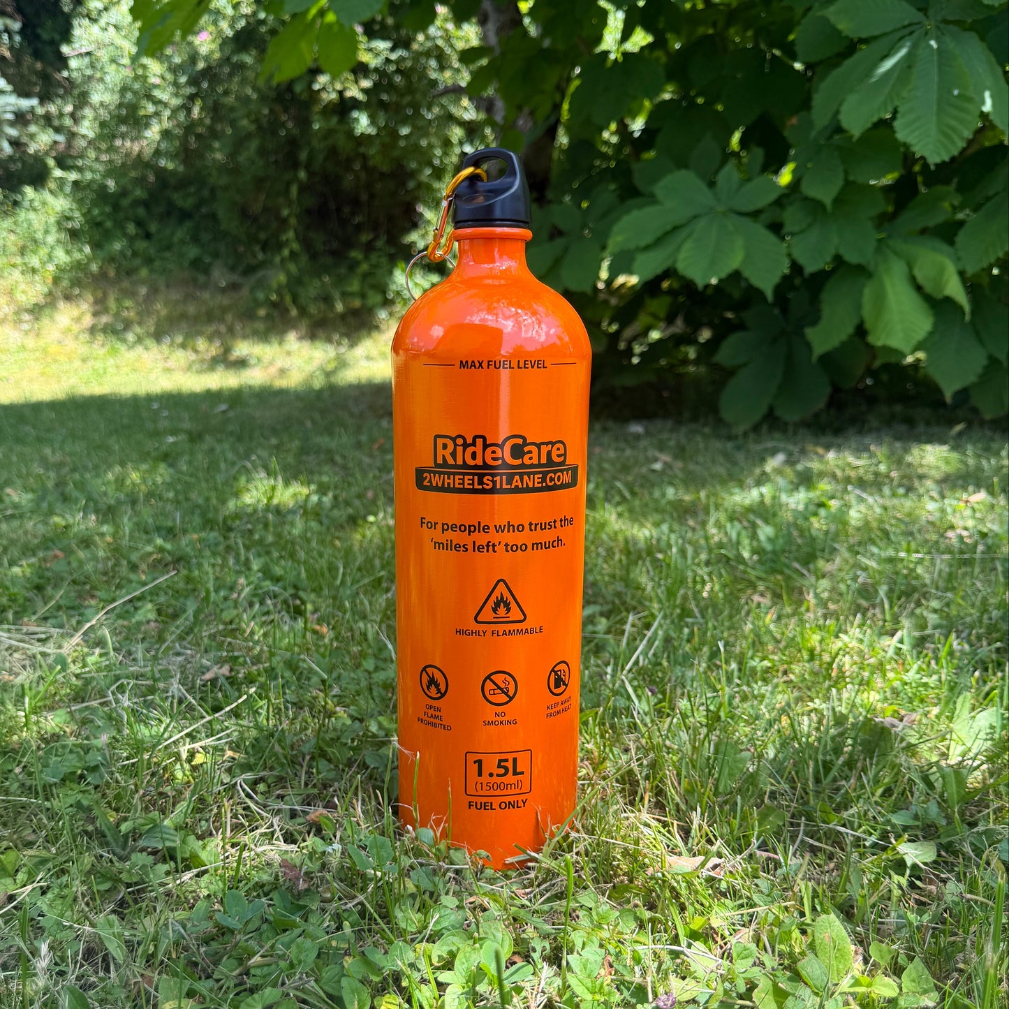RideCare™ Emergency Motorcycle Fuel Bottle – 1.5L (50.7 fl oz) Aluminum Fuel Container