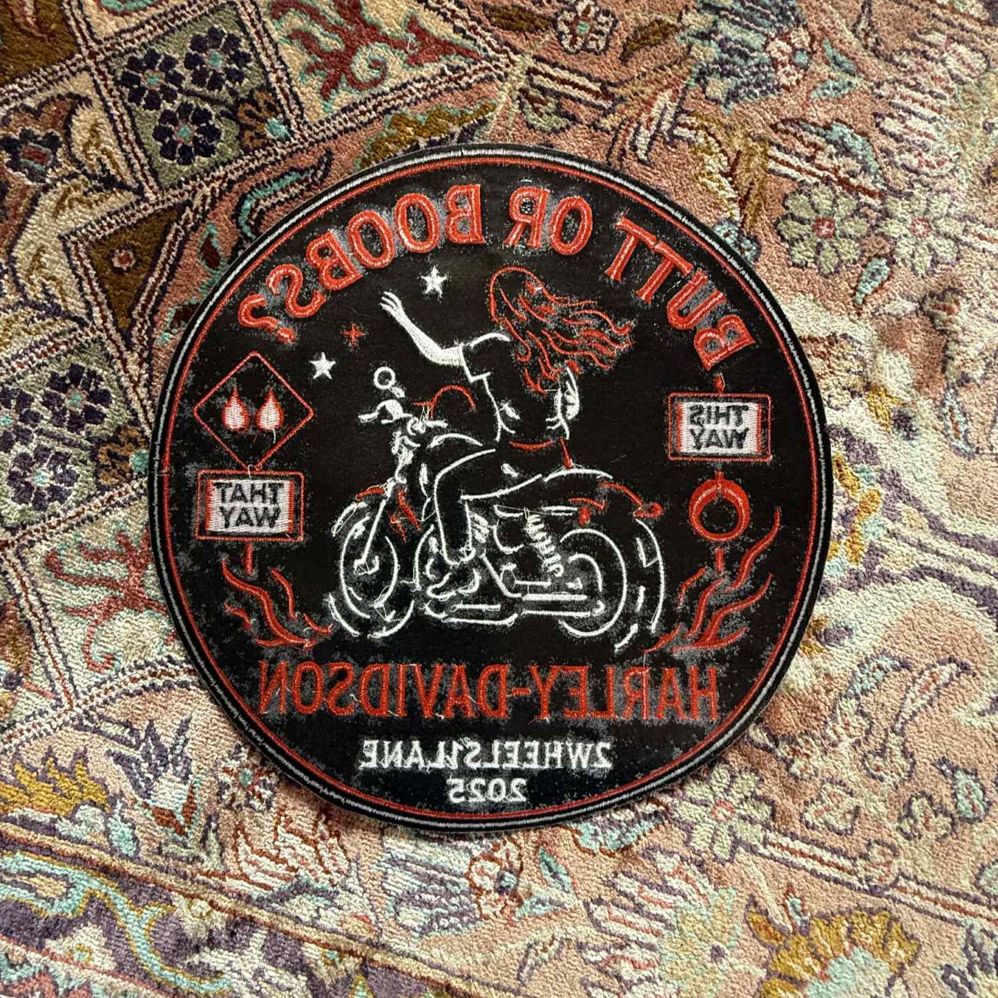 23cm Biker Patch Harley Davidson – Sew-On & Iron-On Motorcycle Patch