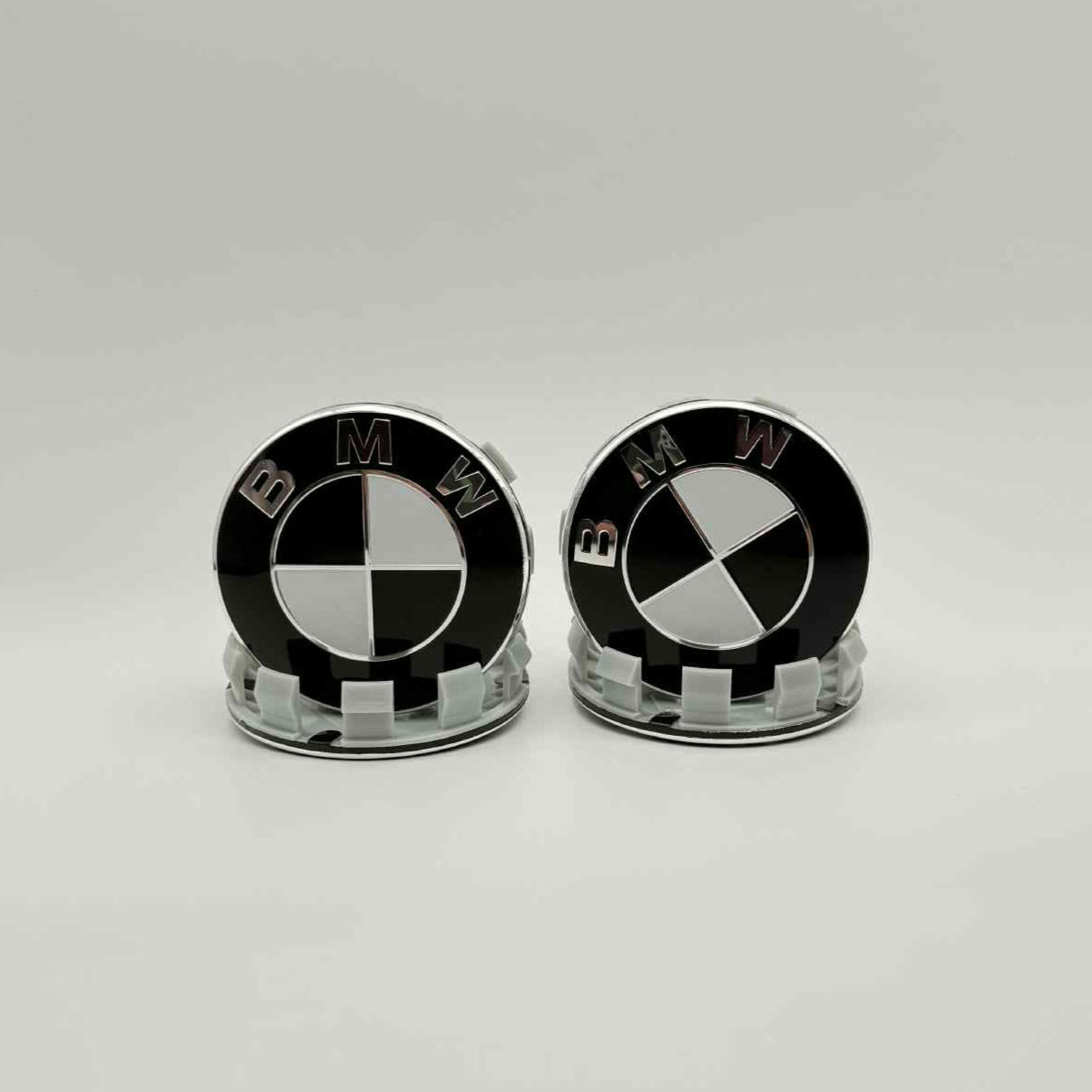 4pcs 68mm (2.68") BMW Wheel Center Caps – Black and White