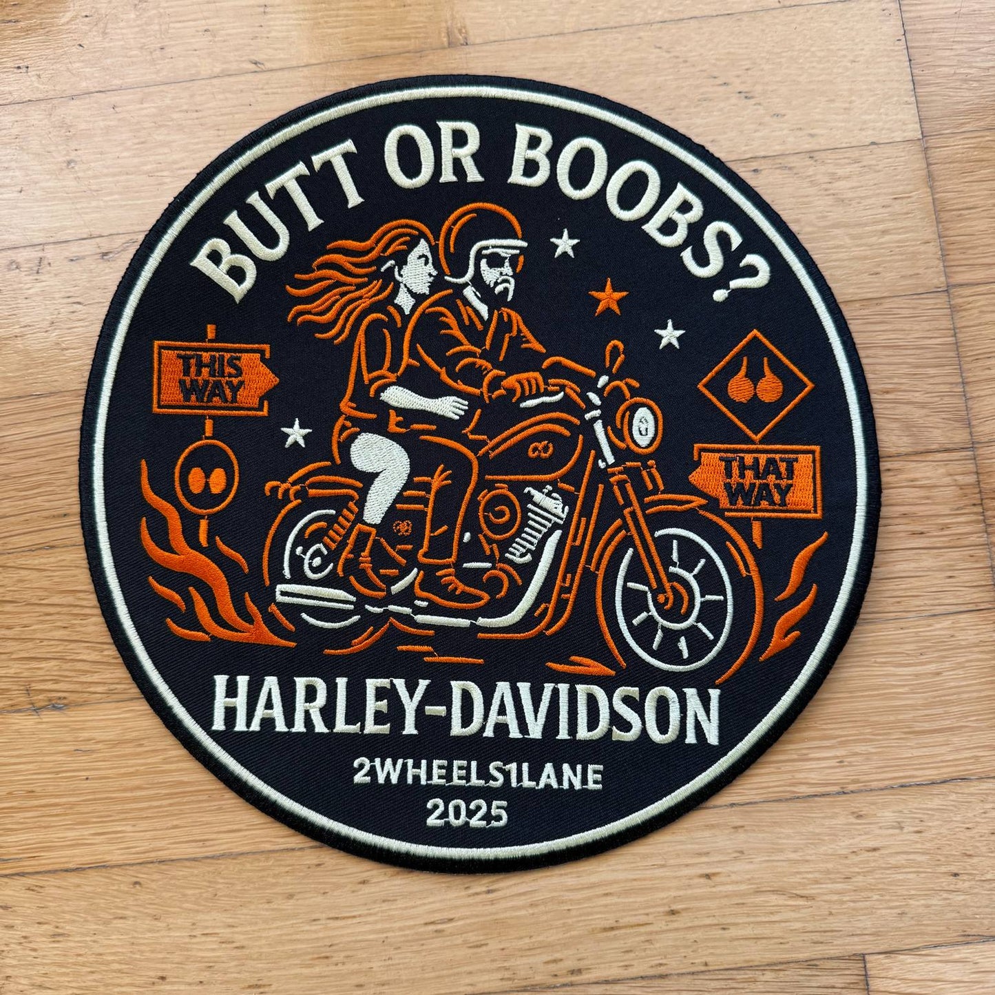 Funny Motorcycle Biker Patch – “This or That” Ride Choice – Embroidered Harley Rider Patch – 2025 Motorcycle Accessory – 2WHEELS1LANE Gift