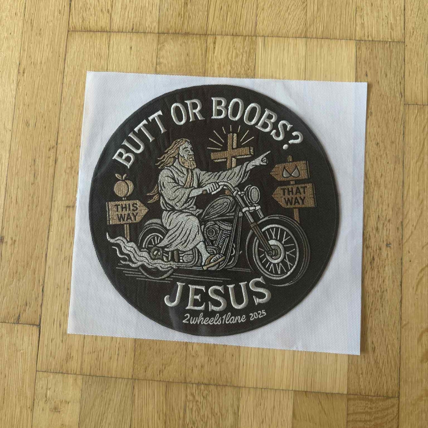 23cm Jesus Biker Patch – Embroidered Sew-On & Iron-On Motorcycle Patch