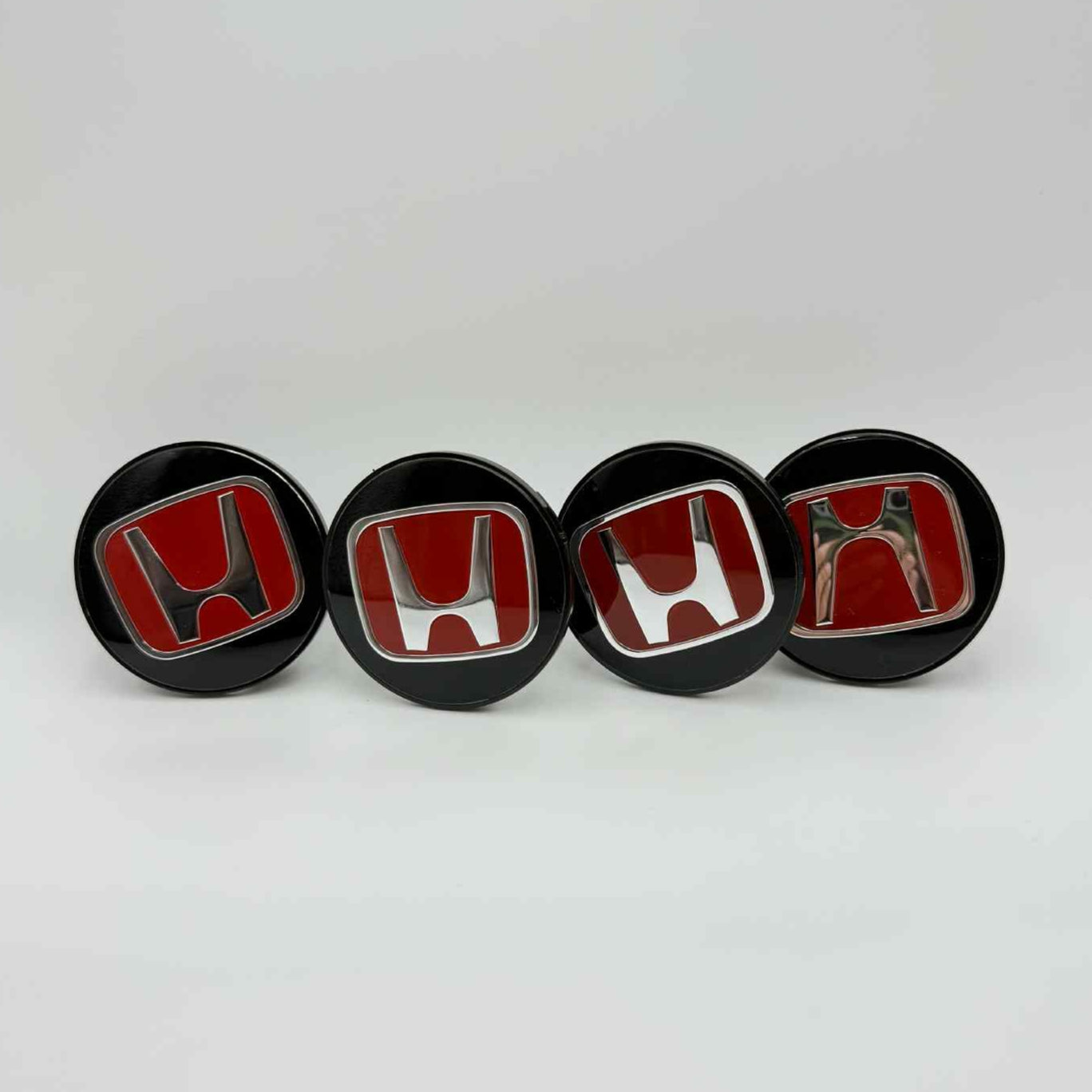 4pcs 69mm/2.72" Fits Honda Center Wheel Caps – Red & Black