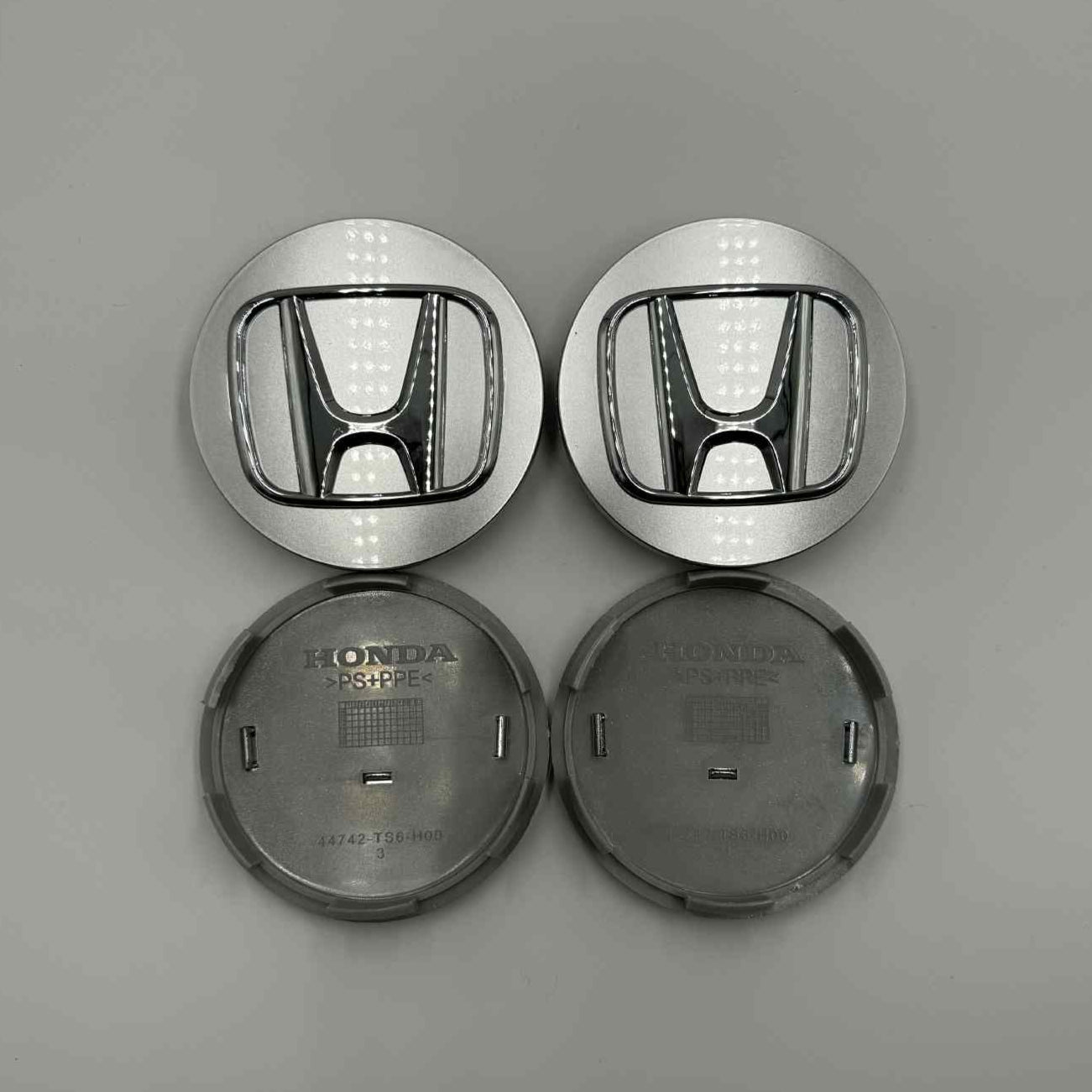 4pcs Honda Wheel Hub Caps 69mm / 2.72" – Silver Chrome Rim Covers