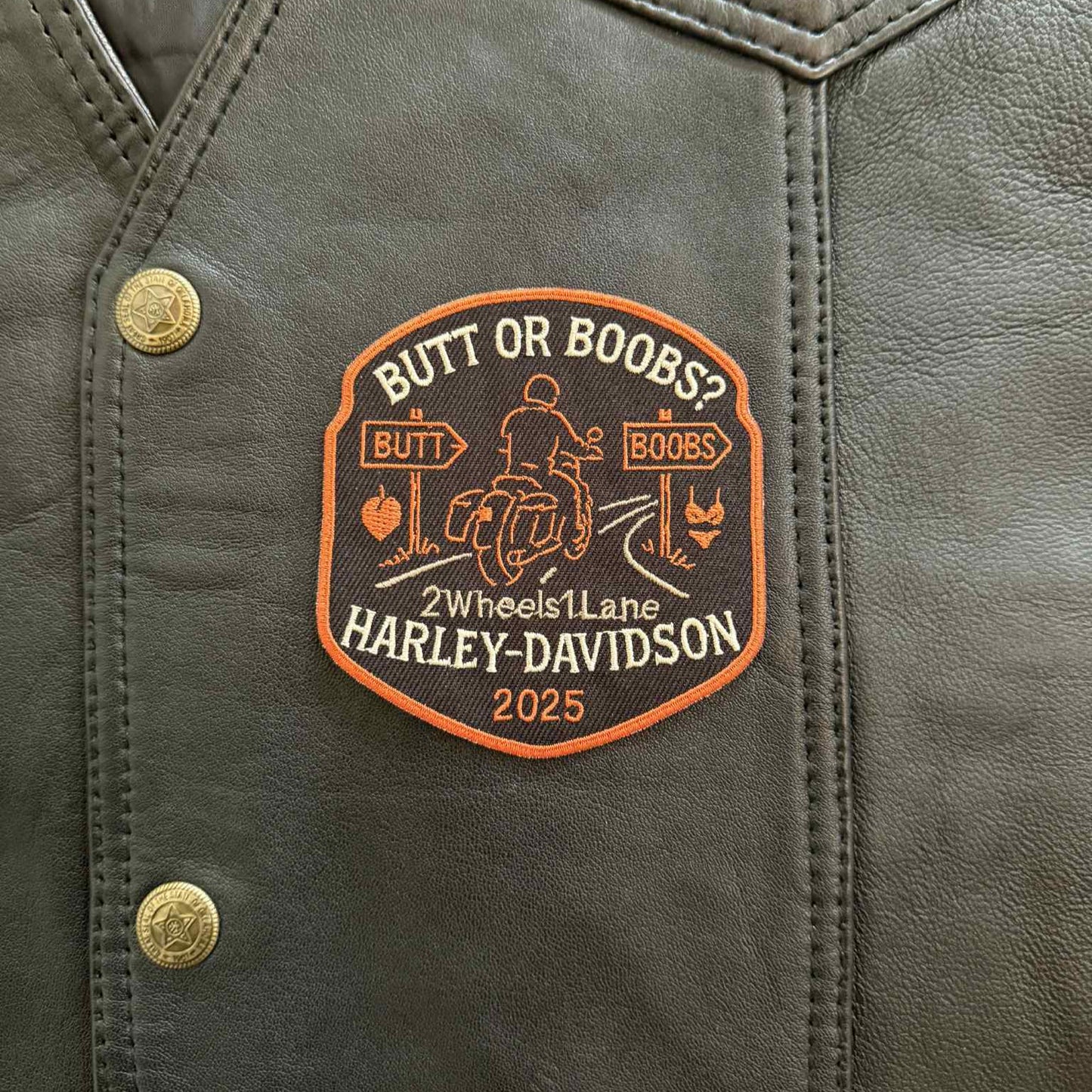 Funny Biker Patch 8cm – Embroidered Sew-On & Iron-On Patch for Harley-Davidson Riders