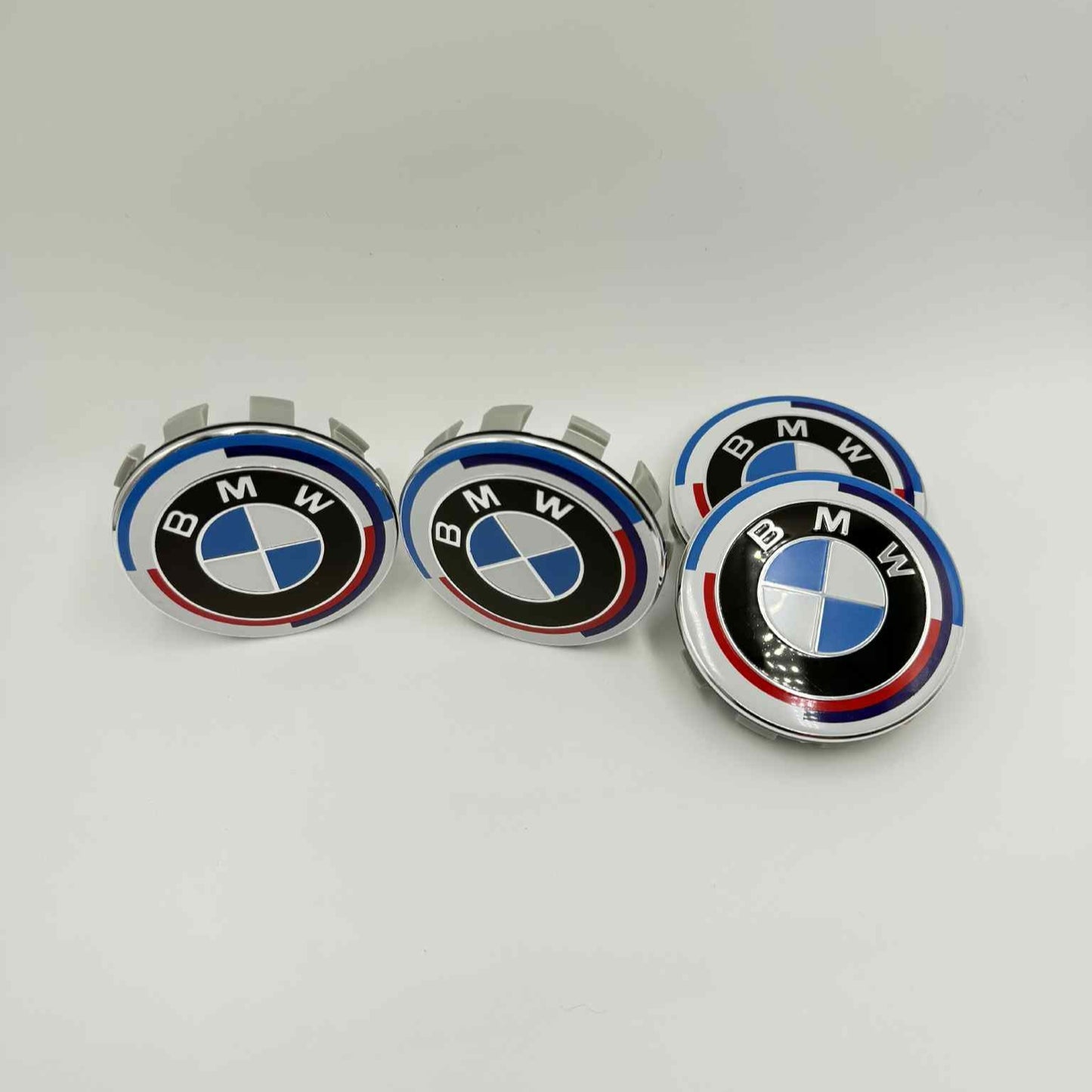 4pcs 68mm (2.68") BMW Wheel Center Caps – 50th Anniversary Logo
