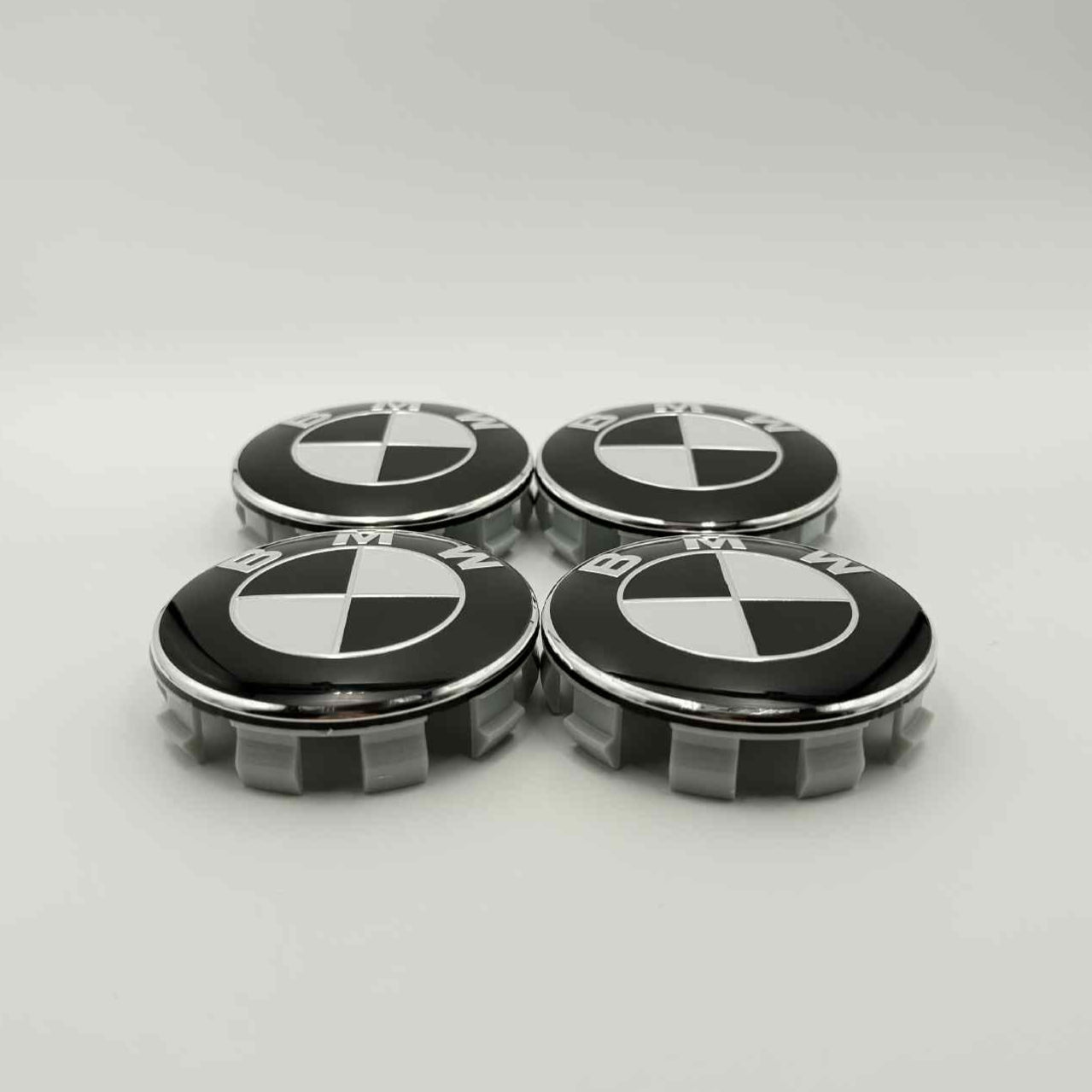 4pcs 68mm (2.68") BMW Wheel Center Caps – Black and White