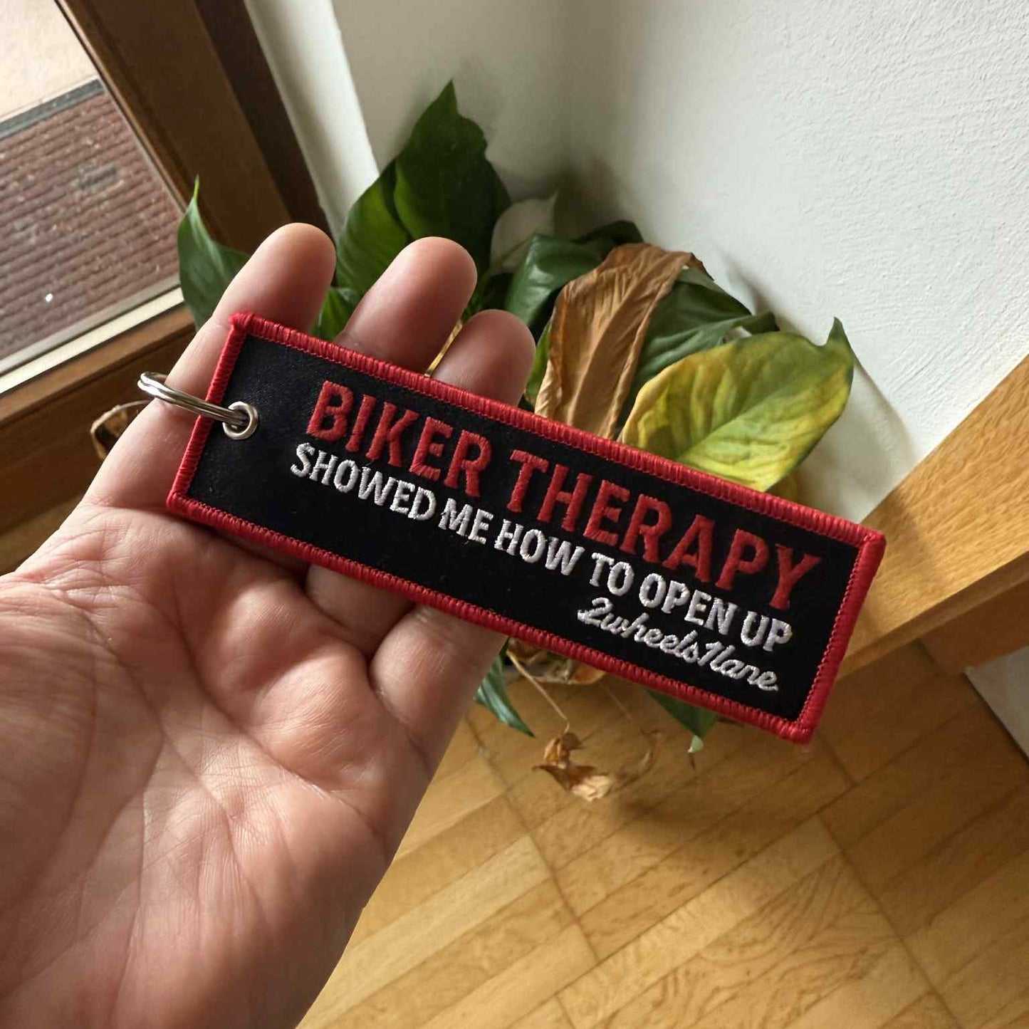 Motorcycle Key Tag – ‘Biker Therapy’ (13cm x 4cm)